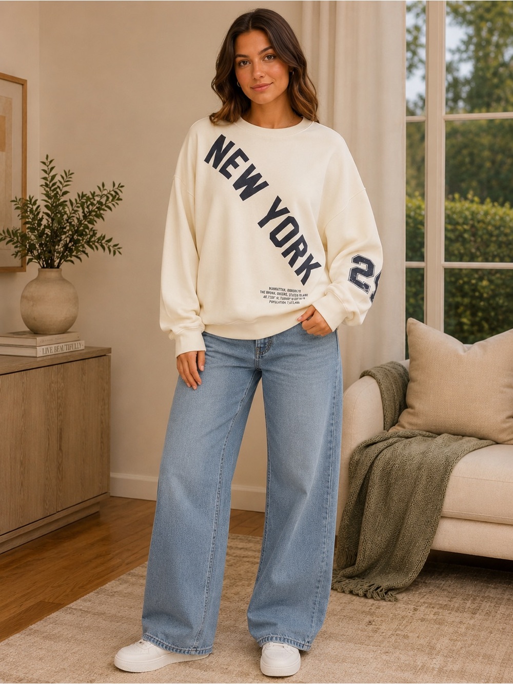 NEW YORK Graphic Cream Sweatshirt